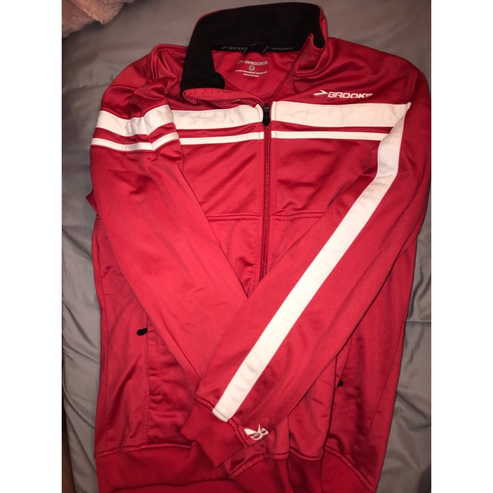 BROOKS RED ZIP UP JACKET!!